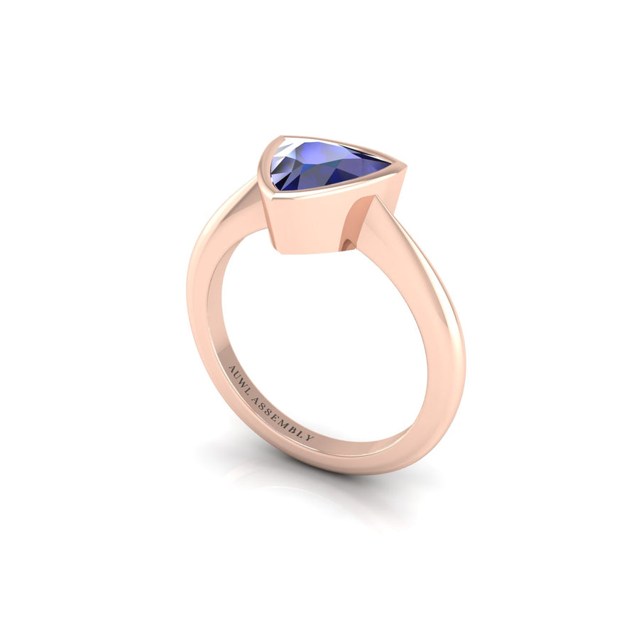 Celestial Solitaire Ring - Blue Sapphire Trillion