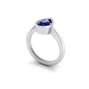 Celestial Solitaire Ring - Blue Sapphire Pear
