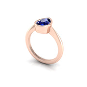 Celestial Solitaire Ring - Blue Sapphire Pear