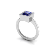Celestial Solitaire Ring - Blue Sapphire Princess