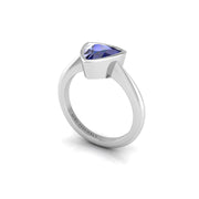 Celestial Solitaire Ring - Blue Sapphire Trillion