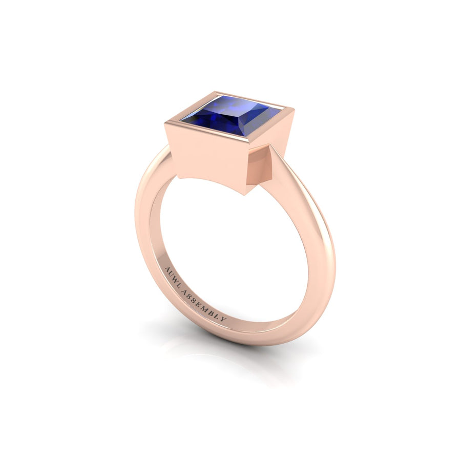 Celestial Solitaire Ring - Blue Sapphire Princess
