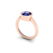 Celestial Solitaire Ring - Blue Sapphire Round