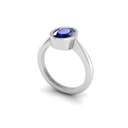 Celestial Solitaire Ring - Blue Sapphire Oval