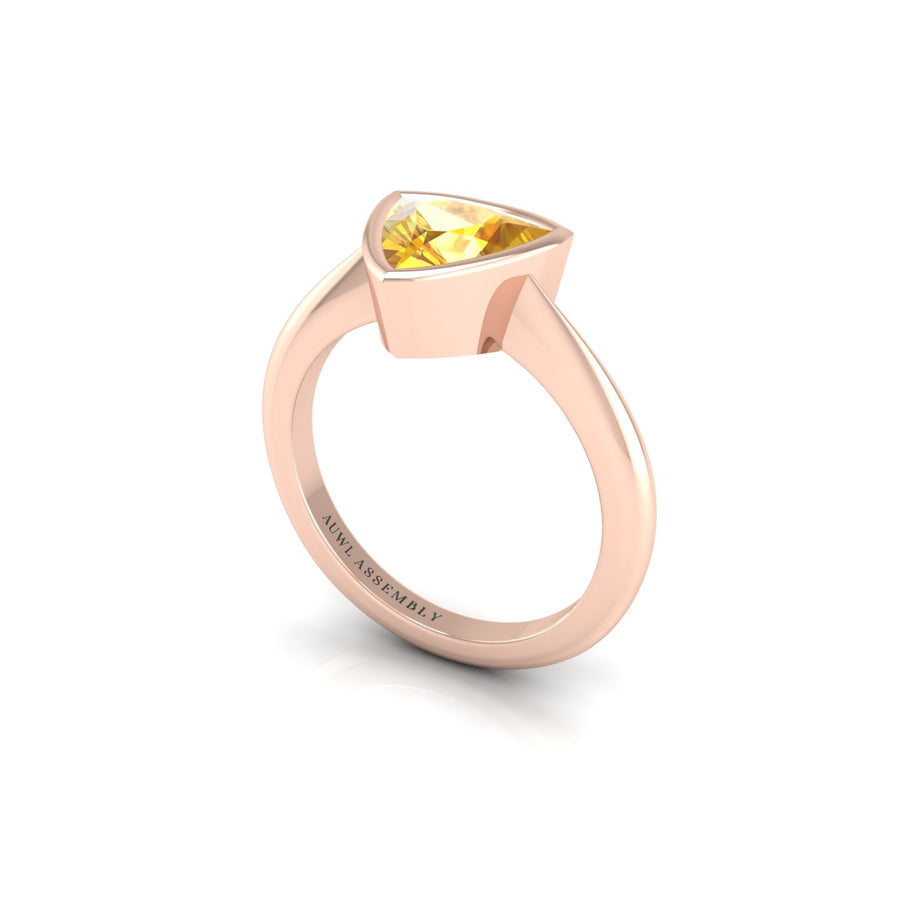 Celestial Solitaire Ring - Yellow Sapphire Trillion