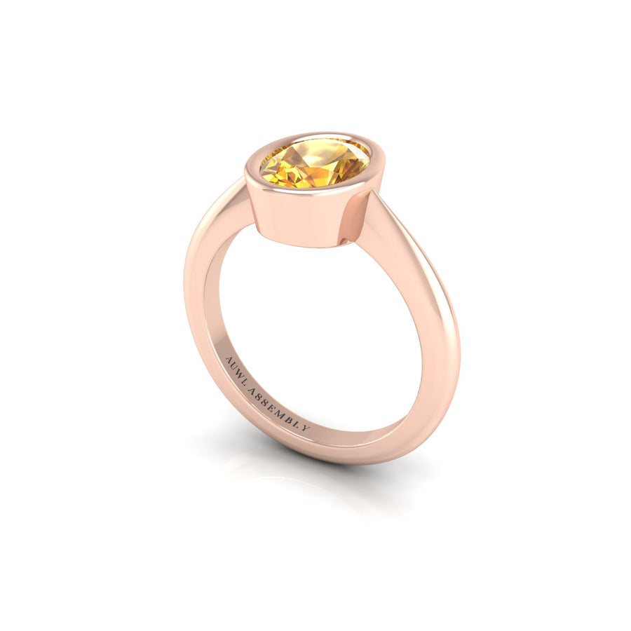 Celestial Solitaire Ring - Yellow Sapphire Oval