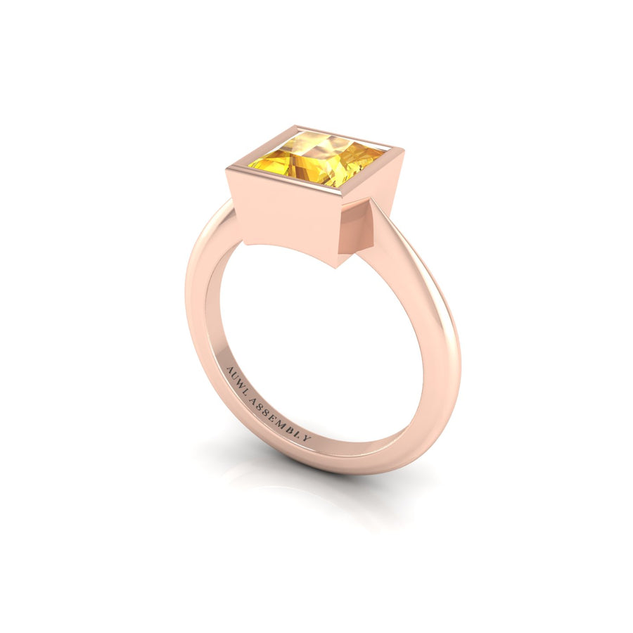 Celestial Solitaire Ring - Yellow Sapphire Princess
