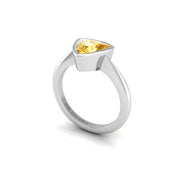 Celestial Solitaire Ring - Yellow Sapphire Trillion