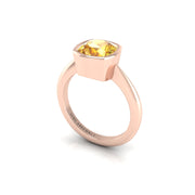 Celestial Solitaire Ring - Yellow Sapphire Cushion