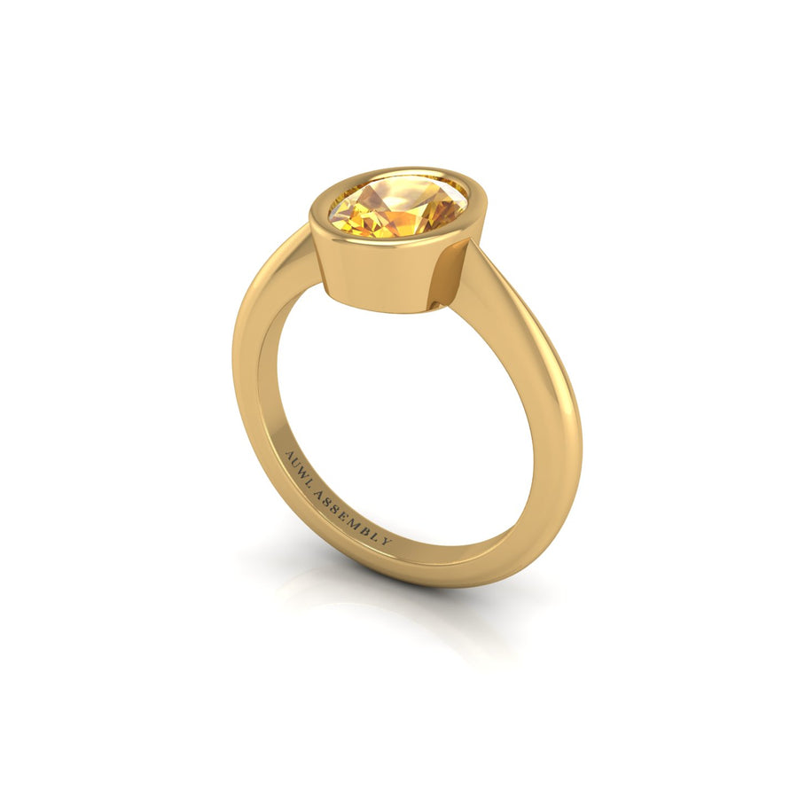 Celestial Solitaire Ring - Yellow Sapphire Oval