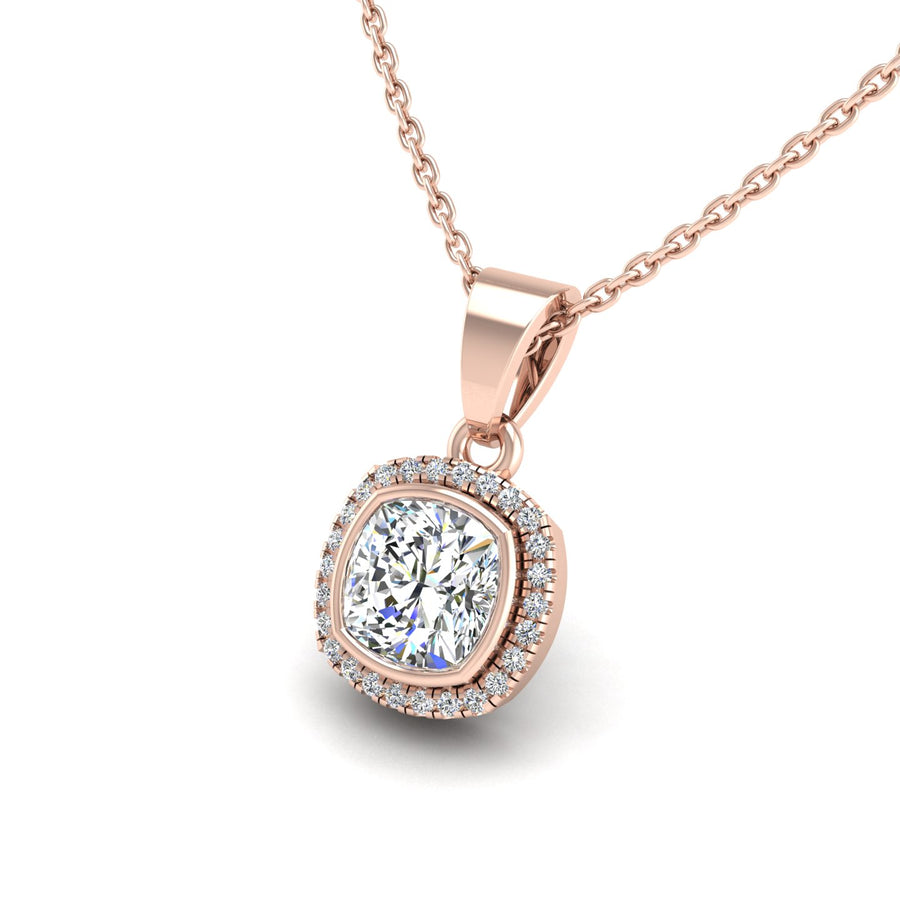 Divine Halo Pendant - Diamond Cushion