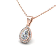 Divine Halo Pendant - Diamond Pear