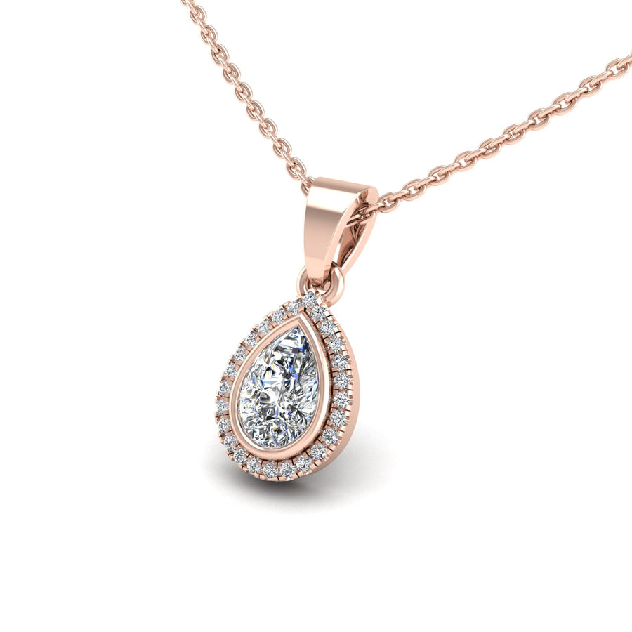 Divine Halo Pendant - Diamond Pear