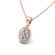 Divine Halo Pendant - Diamond Oval