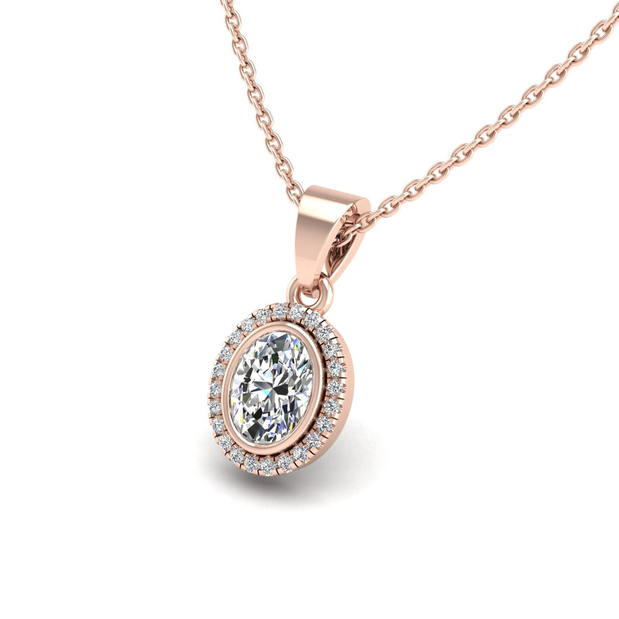 Divine Halo Pendant - Diamond Oval