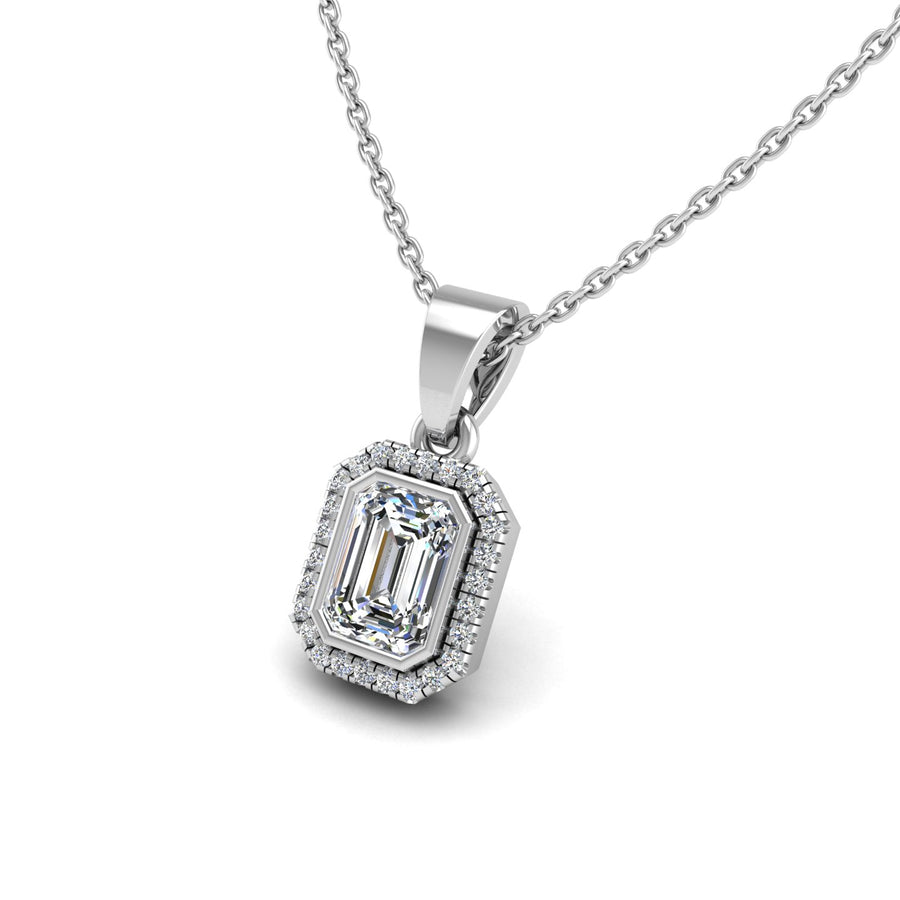 Divine Halo Pendant - Diamond Emerald