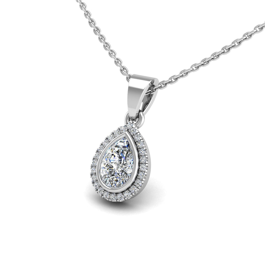 Divine Halo Pendant - Diamond Pear