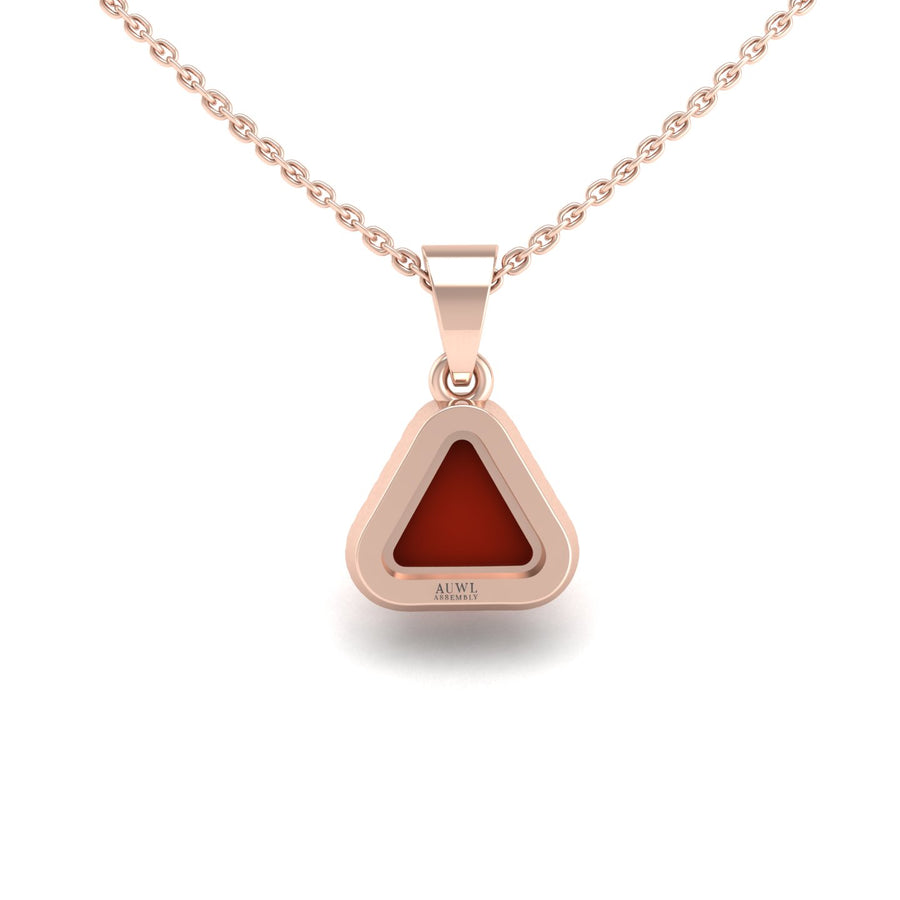 Divine Halo Pendant - Red Coral Trillion