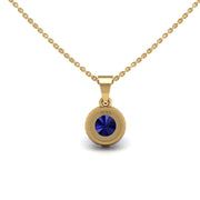 Divine Halo Pendant - Blue Sapphire Round