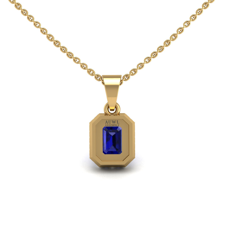 Divine Halo Pendant - Blue Sapphire Emerald