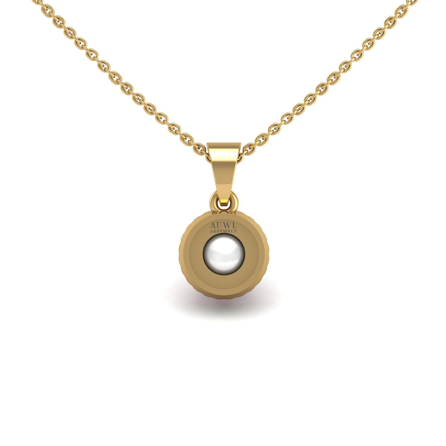 Divine Halo Pendant - Pearl-Ruby Round