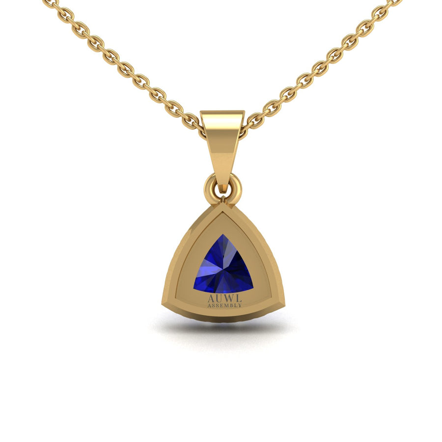 Divine Halo Pendant - Blue Sapphire Trillion