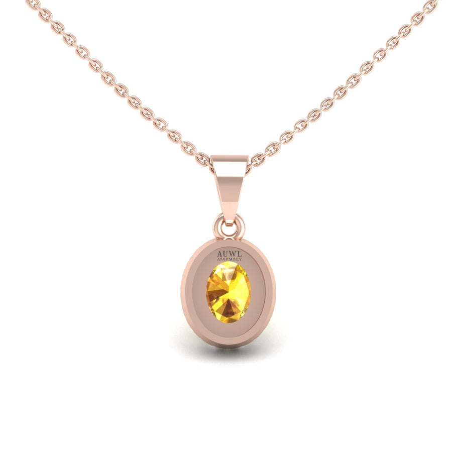 Divine Halo Pendant - Yellow Sapphire Oval