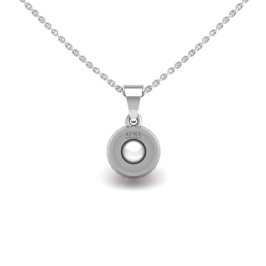 Divine Halo Pendant - Pearl-Ruby Round