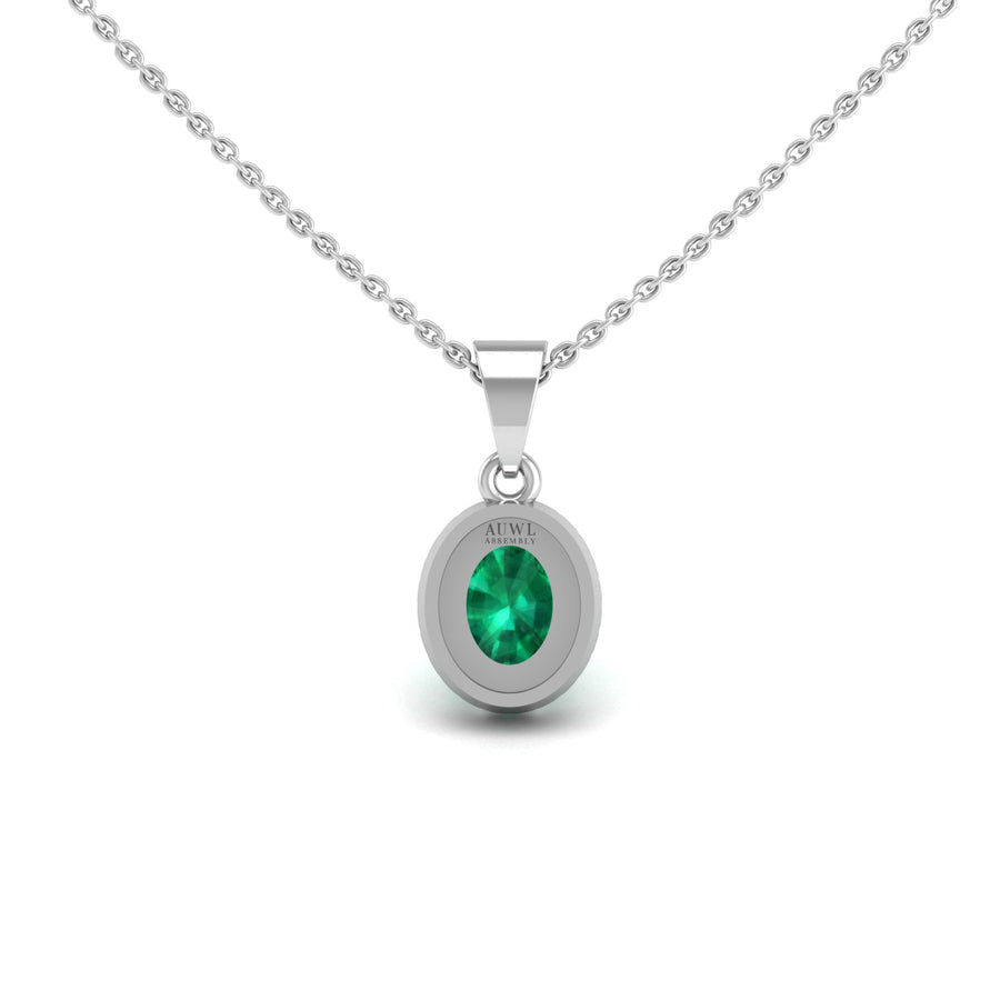 Divine Halo Pendant - Emerald Oval