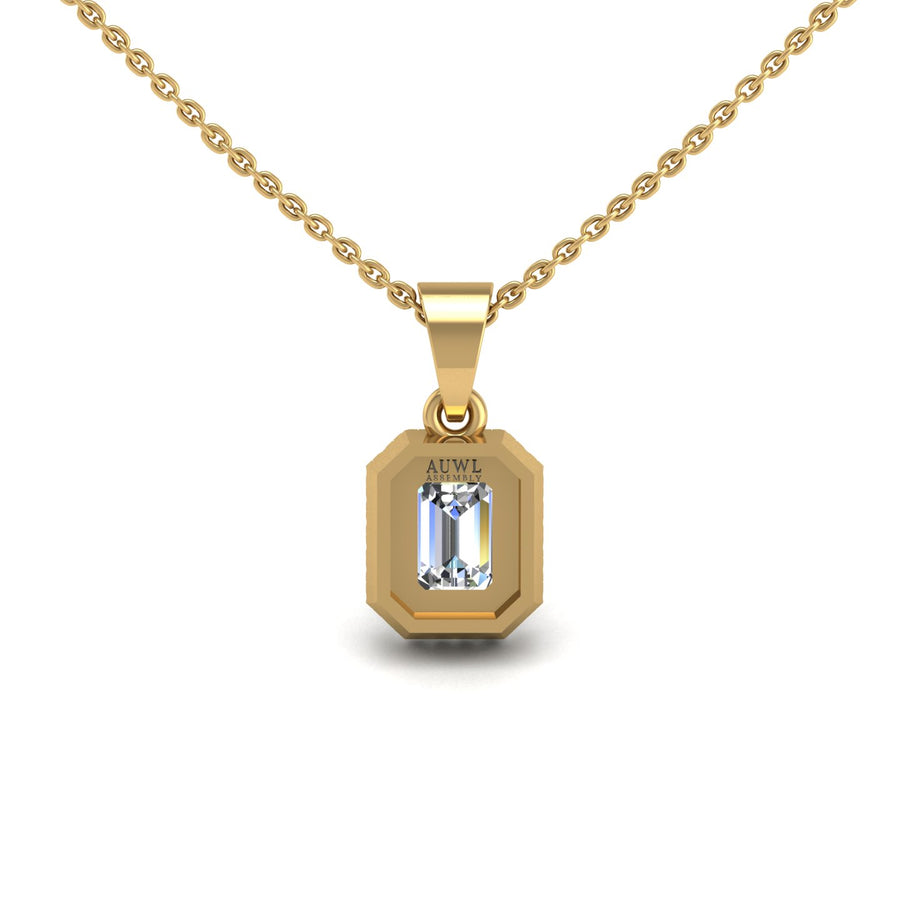 Divine Halo Pendant - Diamond Emerald
