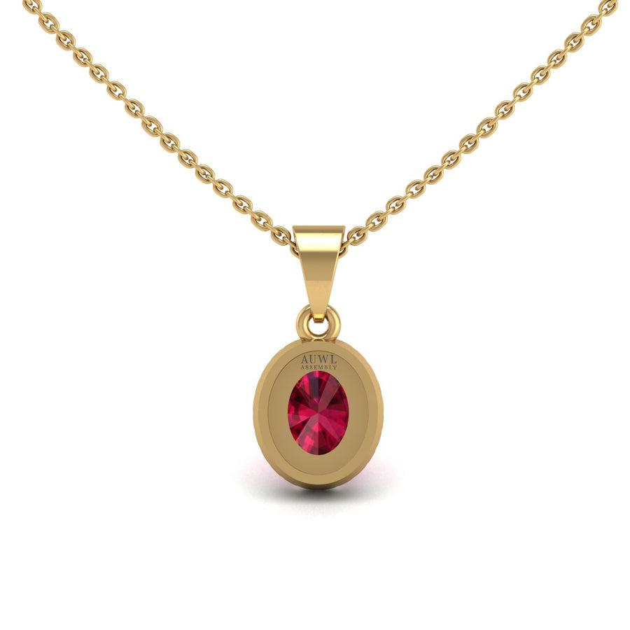Divine Halo Pendant - Ruby Oval