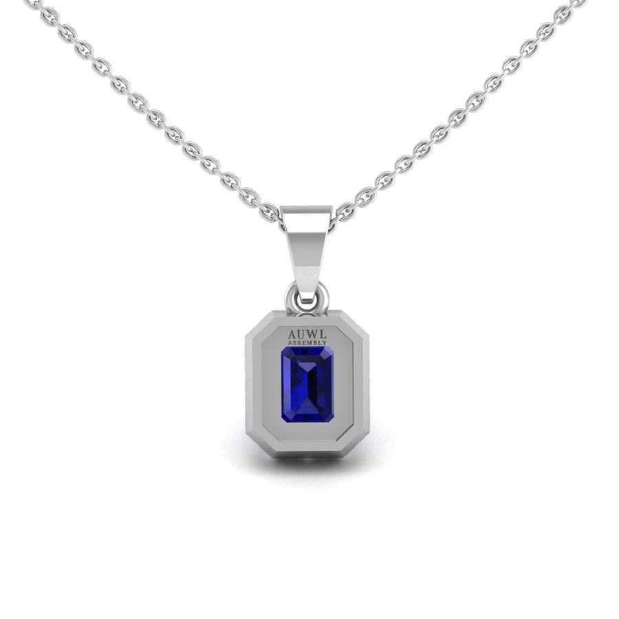 Divine Halo Pendant - Blue Sapphire Emerald