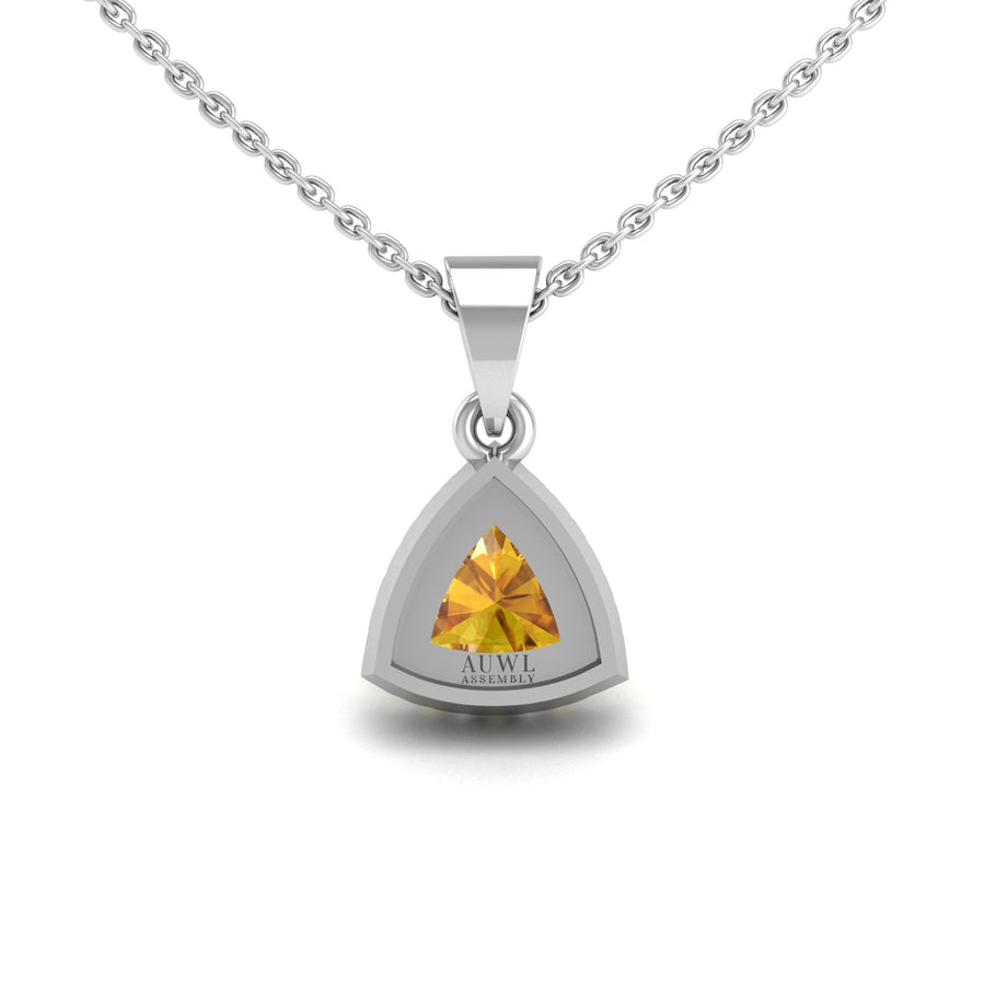Divine Halo Pendant - Yellow Sapphire Trillion