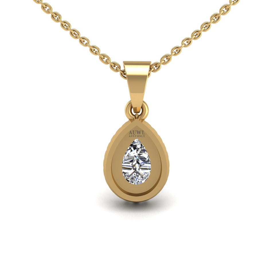 Divine Halo Pendant - Diamond Pear