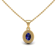 Divine Halo Pendant - Blue Sapphire Oval