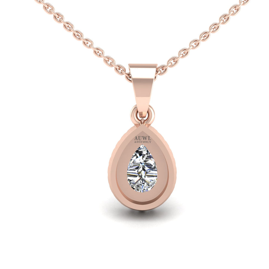 Divine Halo Pendant - Diamond Pear