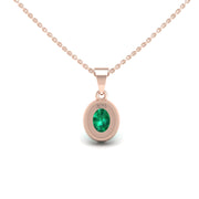 Divine Halo Pendant - Emerald Oval