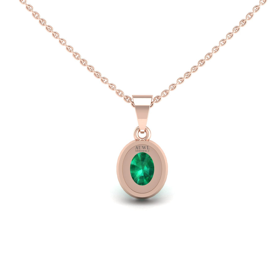 Divine Halo Pendant - Emerald Oval