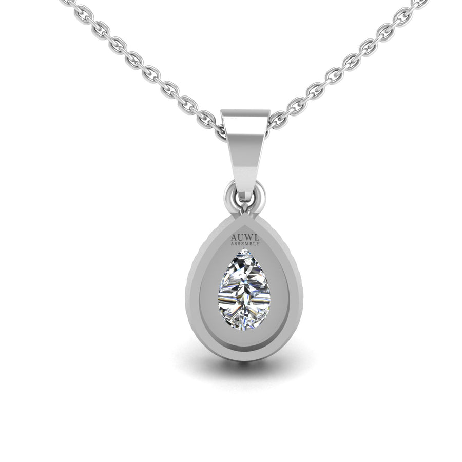 Divine Halo Pendant - Diamond Pear