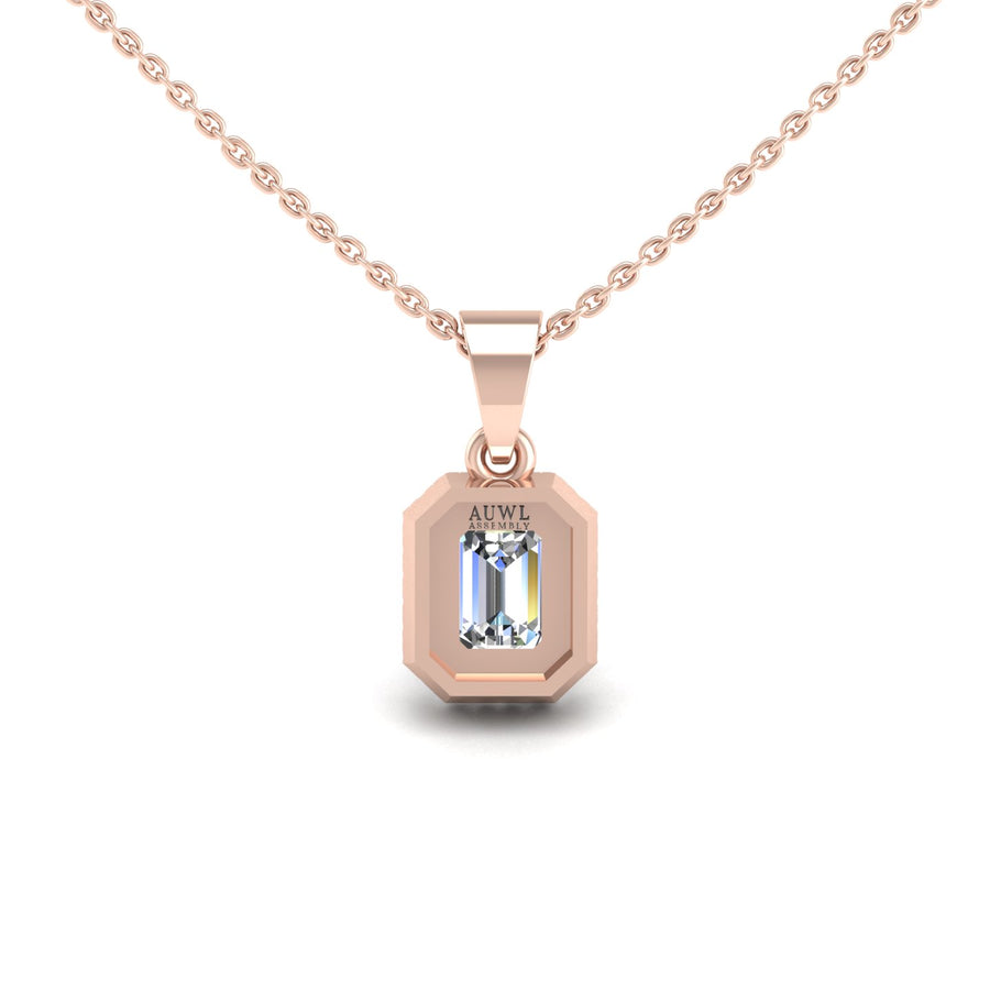 Divine Halo Pendant - Diamond Emerald