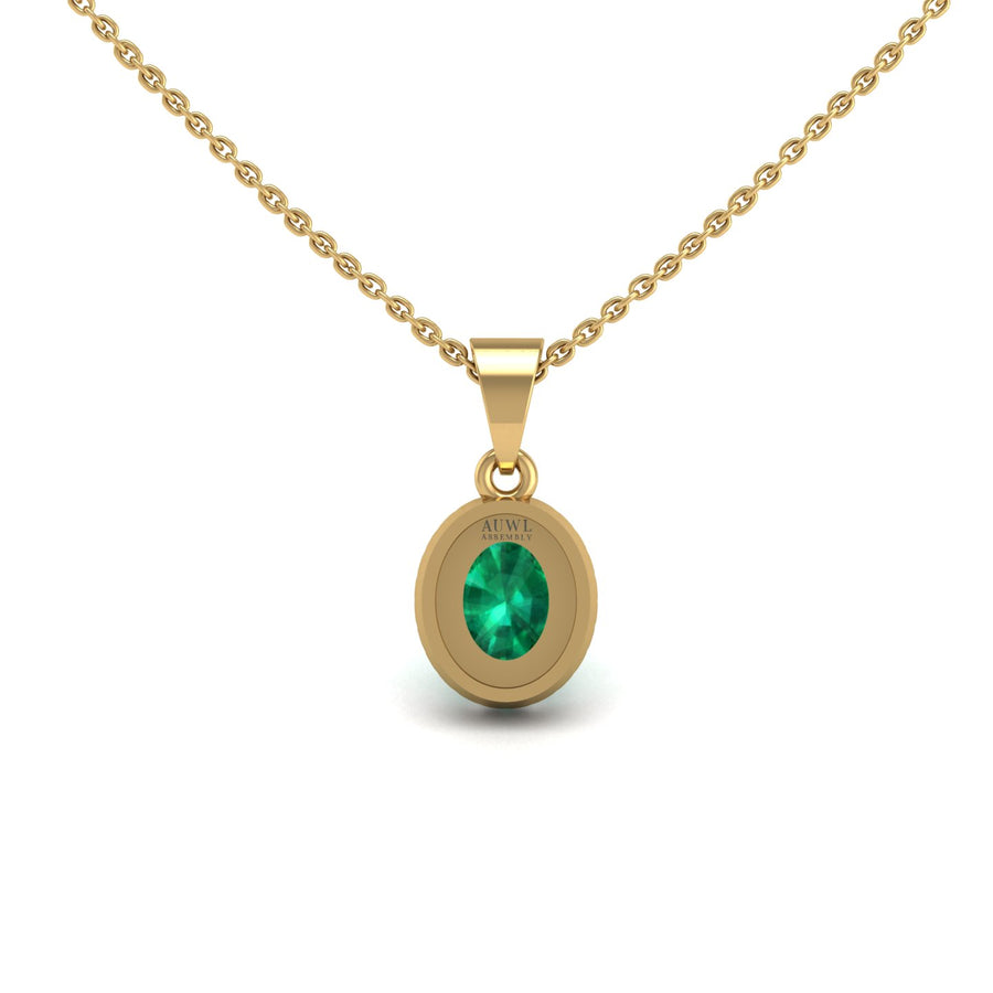 Divine Halo Pendant - Emerald Oval