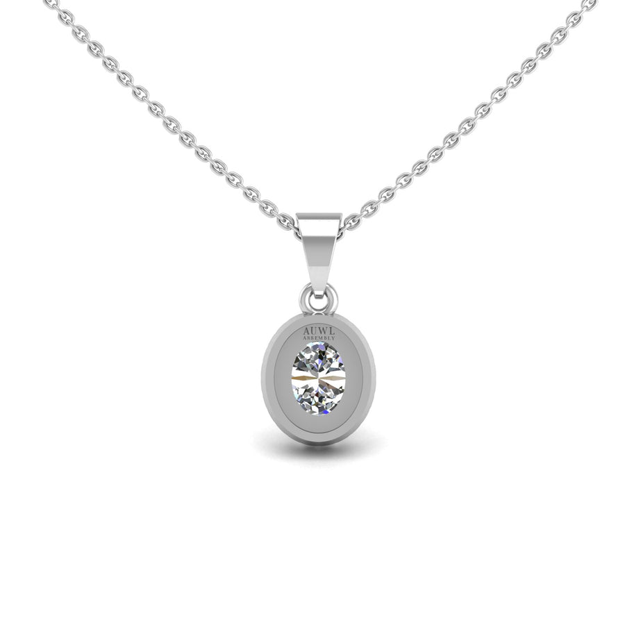 Divine Halo Pendant - Diamond Oval