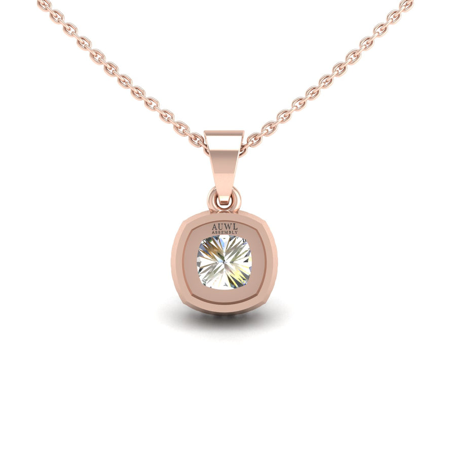 Divine Halo Pendant - Diamond Cushion