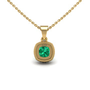 Divine Halo Pendant - Emerald Cushion