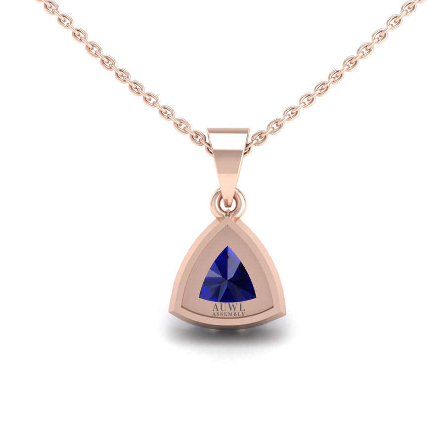 Divine Halo Pendant - Blue Sapphire Trillion