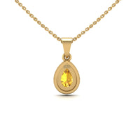 Divine Halo Pendant - Yellow Sapphire Pear