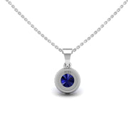 Divine Halo Pendant - Blue Sapphire Round