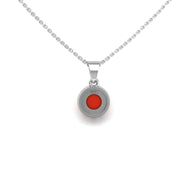 Divine Halo Pendant - Red Coral Round