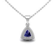 Divine Halo Pendant - Blue Sapphire Trillion
