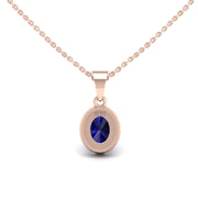 Divine Halo Pendant - Blue Sapphire Oval